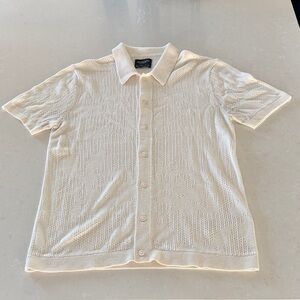 Abercrombie & Fitch White Short Sleeve Button Down Shirt
